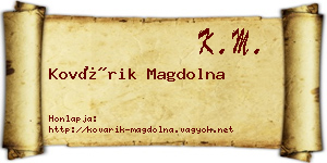 Kovárik Magdolna névjegykártya