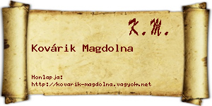 Kovárik Magdolna névjegykártya